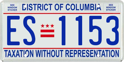 DC license plate ES1153