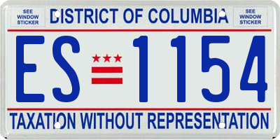 DC license plate ES1154