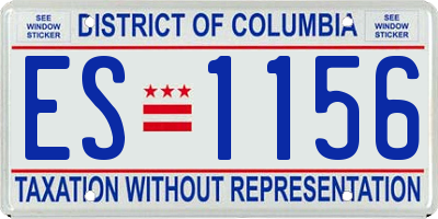 DC license plate ES1156