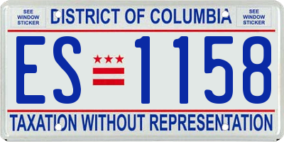 DC license plate ES1158