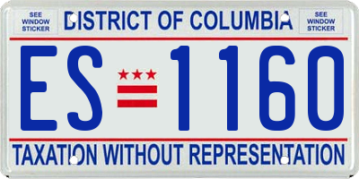 DC license plate ES1160