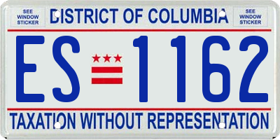 DC license plate ES1162