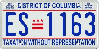 DC license plate ES1163