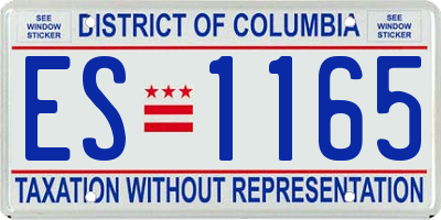 DC license plate ES1165