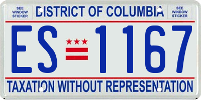 DC license plate ES1167