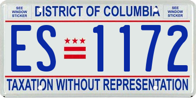DC license plate ES1172
