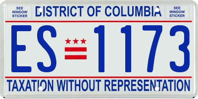 DC license plate ES1173