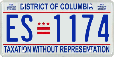 DC license plate ES1174
