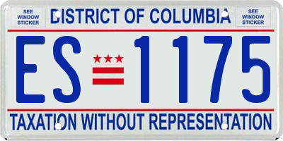 DC license plate ES1175