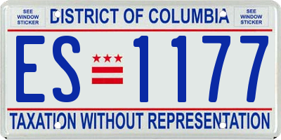 DC license plate ES1177