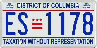DC license plate ES1178
