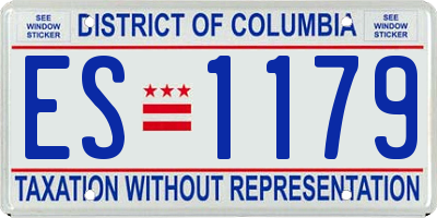 DC license plate ES1179