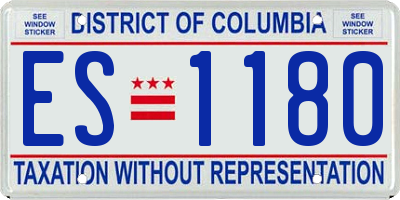 DC license plate ES1180