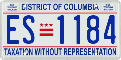 DC license plate ES1184