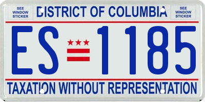 DC license plate ES1185