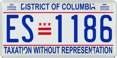 DC license plate ES1186