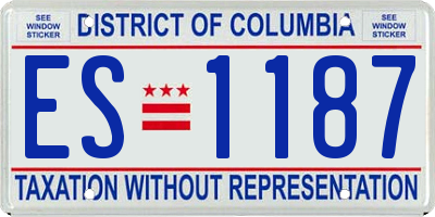 DC license plate ES1187
