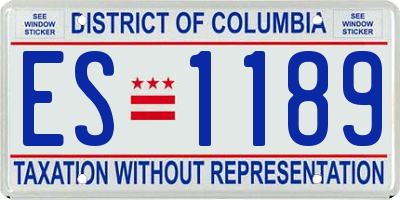 DC license plate ES1189