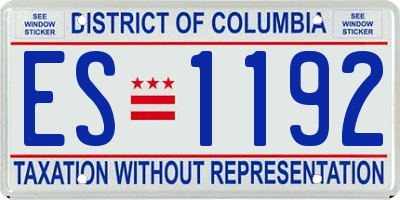 DC license plate ES1192