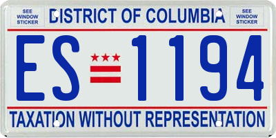 DC license plate ES1194