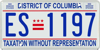 DC license plate ES1197