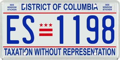 DC license plate ES1198