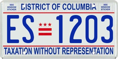 DC license plate ES1203