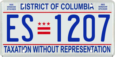 DC license plate ES1207