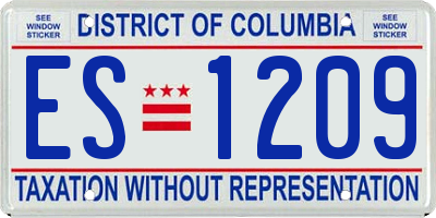 DC license plate ES1209