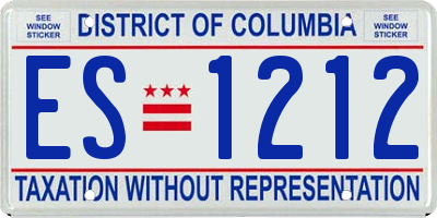 DC license plate ES1212