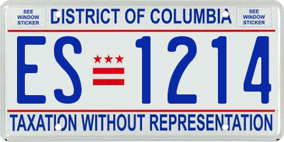 DC license plate ES1214