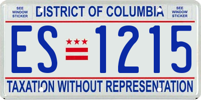 DC license plate ES1215