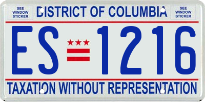 DC license plate ES1216