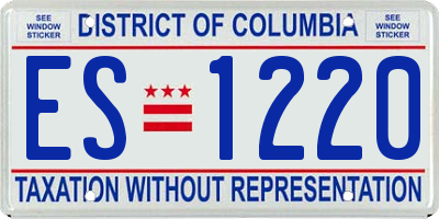 DC license plate ES1220