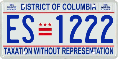 DC license plate ES1222