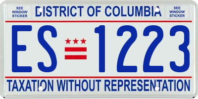 DC license plate ES1223