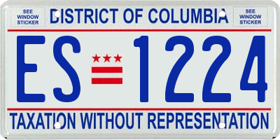 DC license plate ES1224