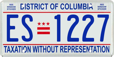 DC license plate ES1227