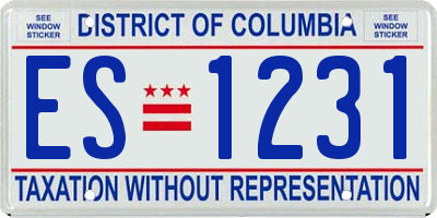 DC license plate ES1231