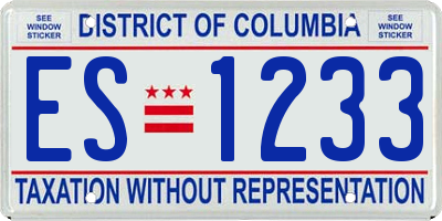 DC license plate ES1233