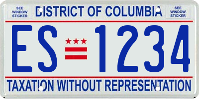 DC license plate ES1234