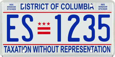 DC license plate ES1235