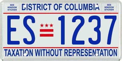 DC license plate ES1237