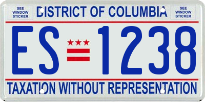 DC license plate ES1238