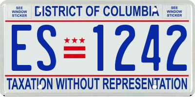 DC license plate ES1242