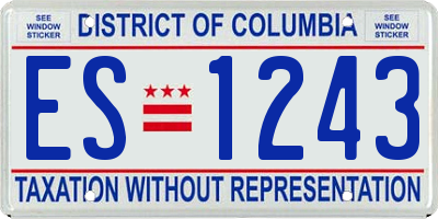 DC license plate ES1243