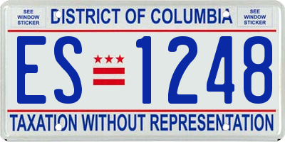 DC license plate ES1248