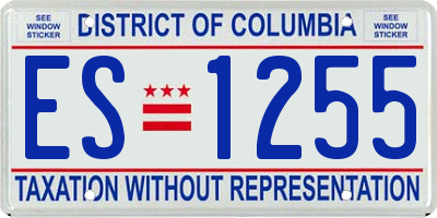 DC license plate ES1255