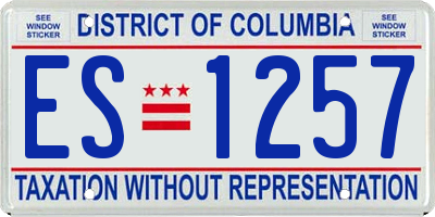 DC license plate ES1257