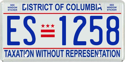 DC license plate ES1258